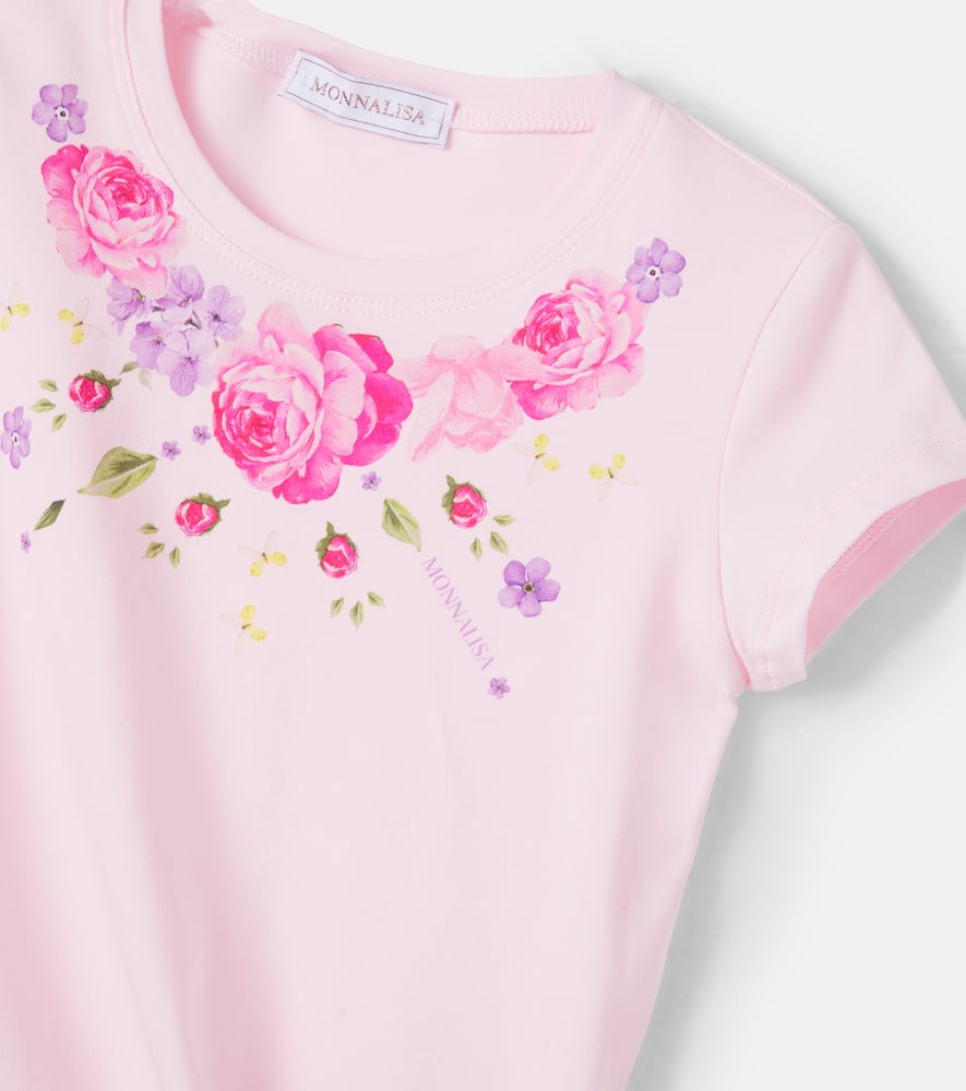 Floral cotton-blend T-shirt