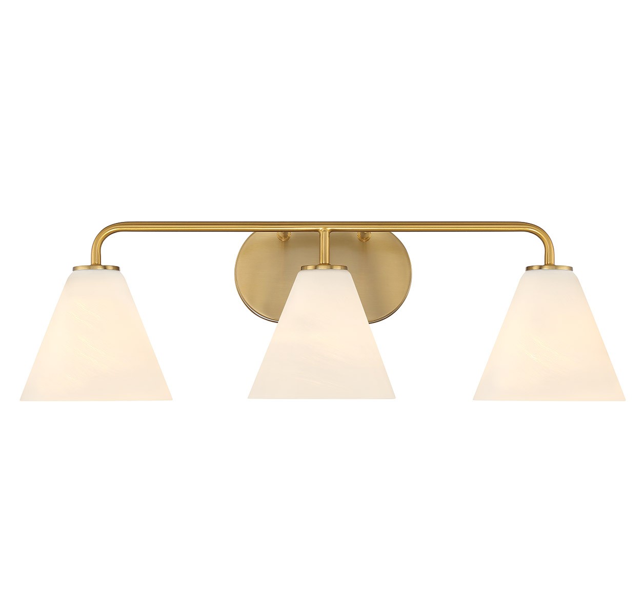 Warm Brass Three Light Bathroom Vanity from the Blair Collection