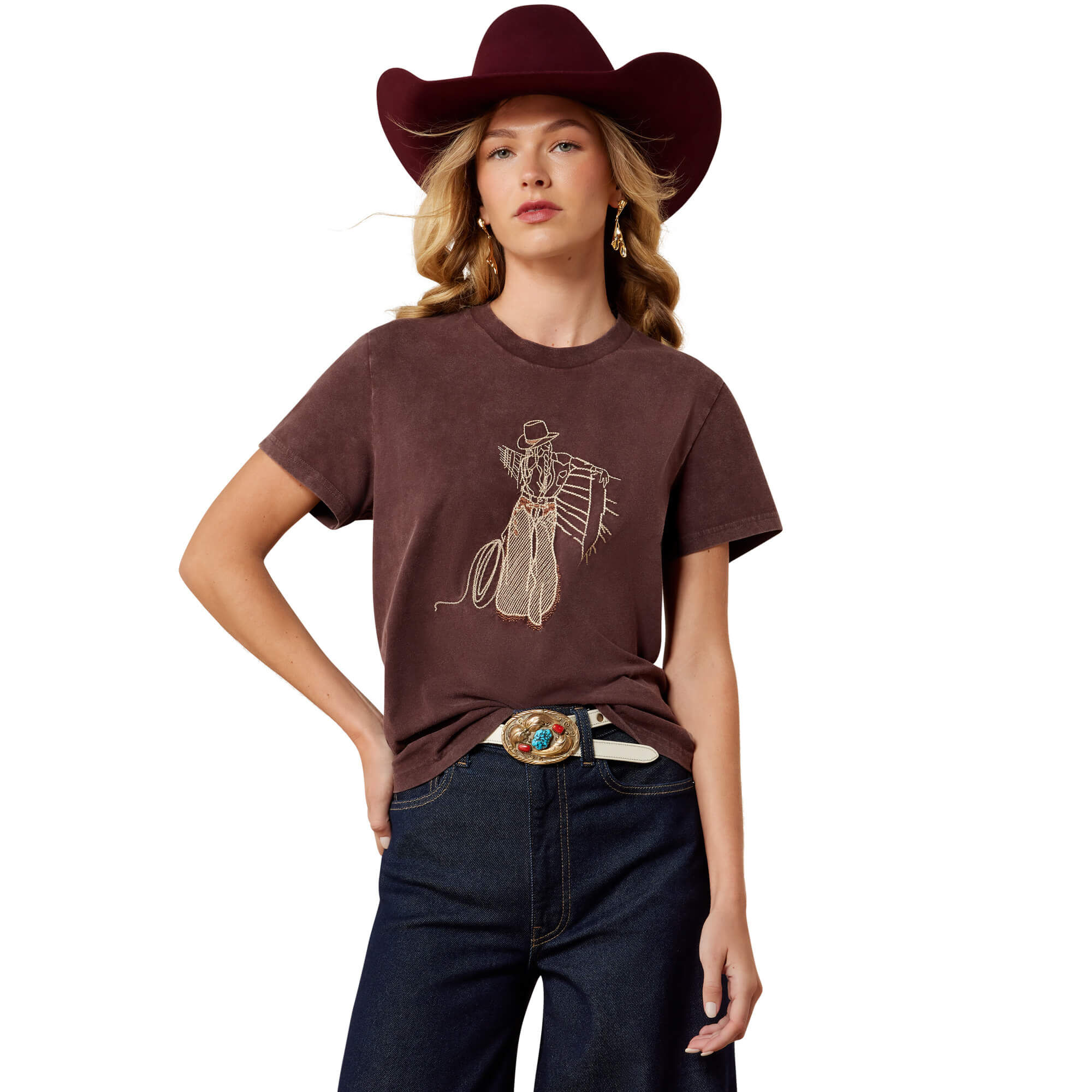 Women's Rebel With A Cause T-Shirt in Chocolate Plum, Size 2X-Large, by