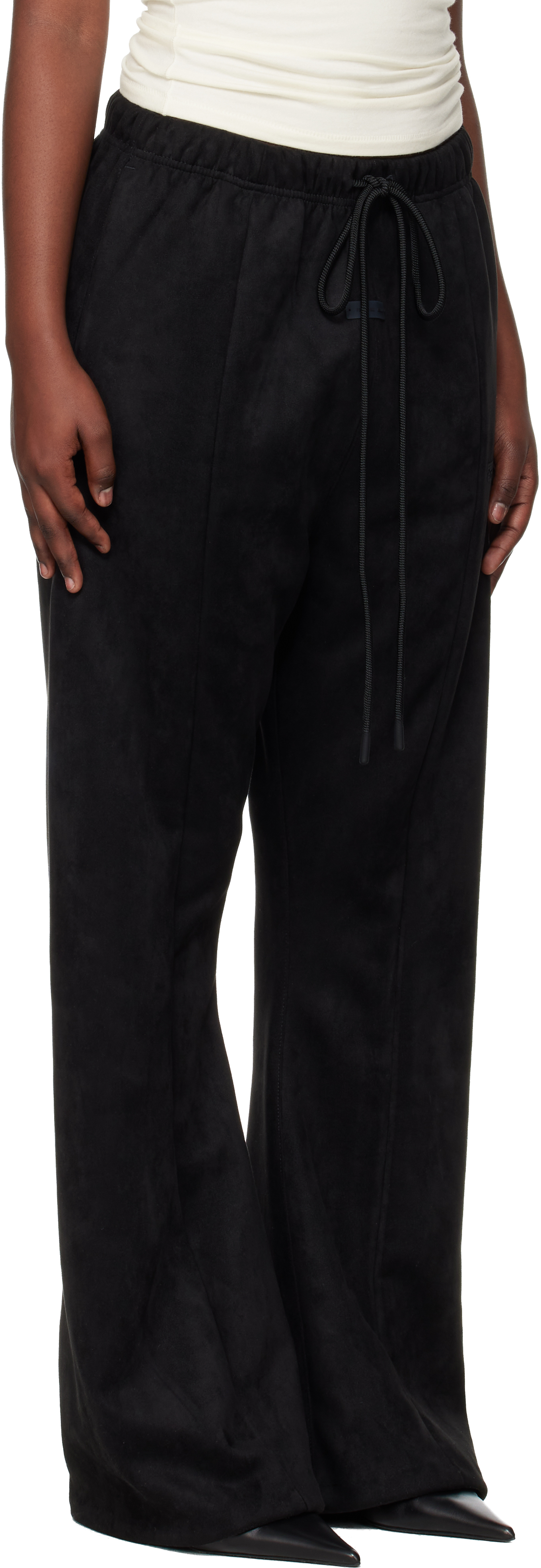 Gray Holiday Faux-Suede Fleece Flare Lounge Pants