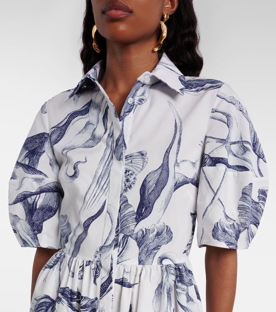 Floral cotton poplin shirt dress
