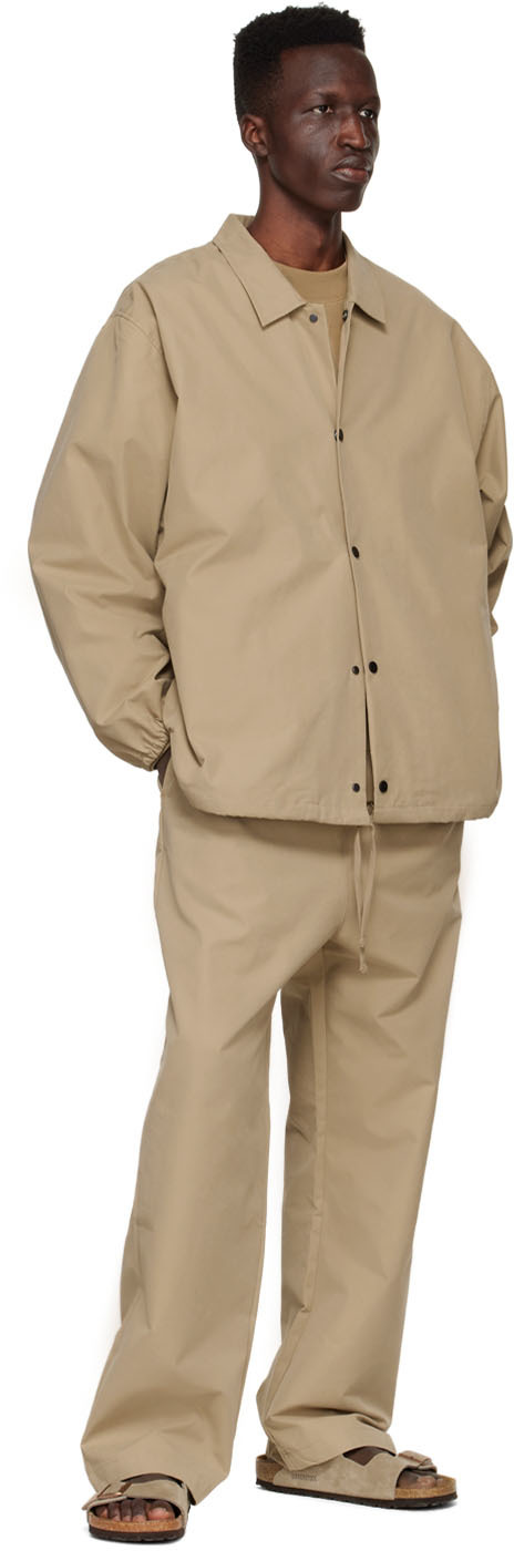 Tan cotton jogger trousers