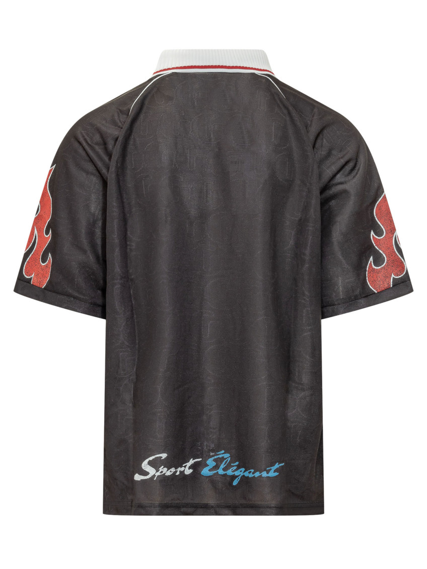 Black Logo Shirt Collar Polo