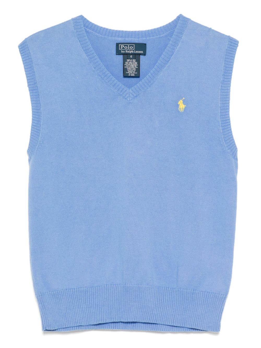 Embroidered-pony knit vest - Blue
