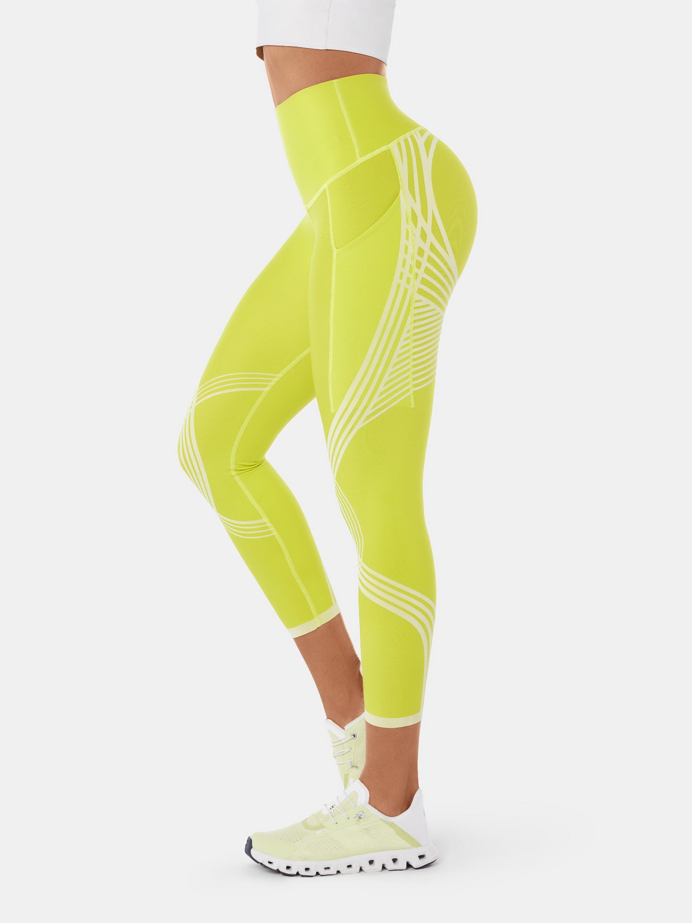 Body Sculpt Side Pocket 7/8 Leggings - Citron/Lemonade