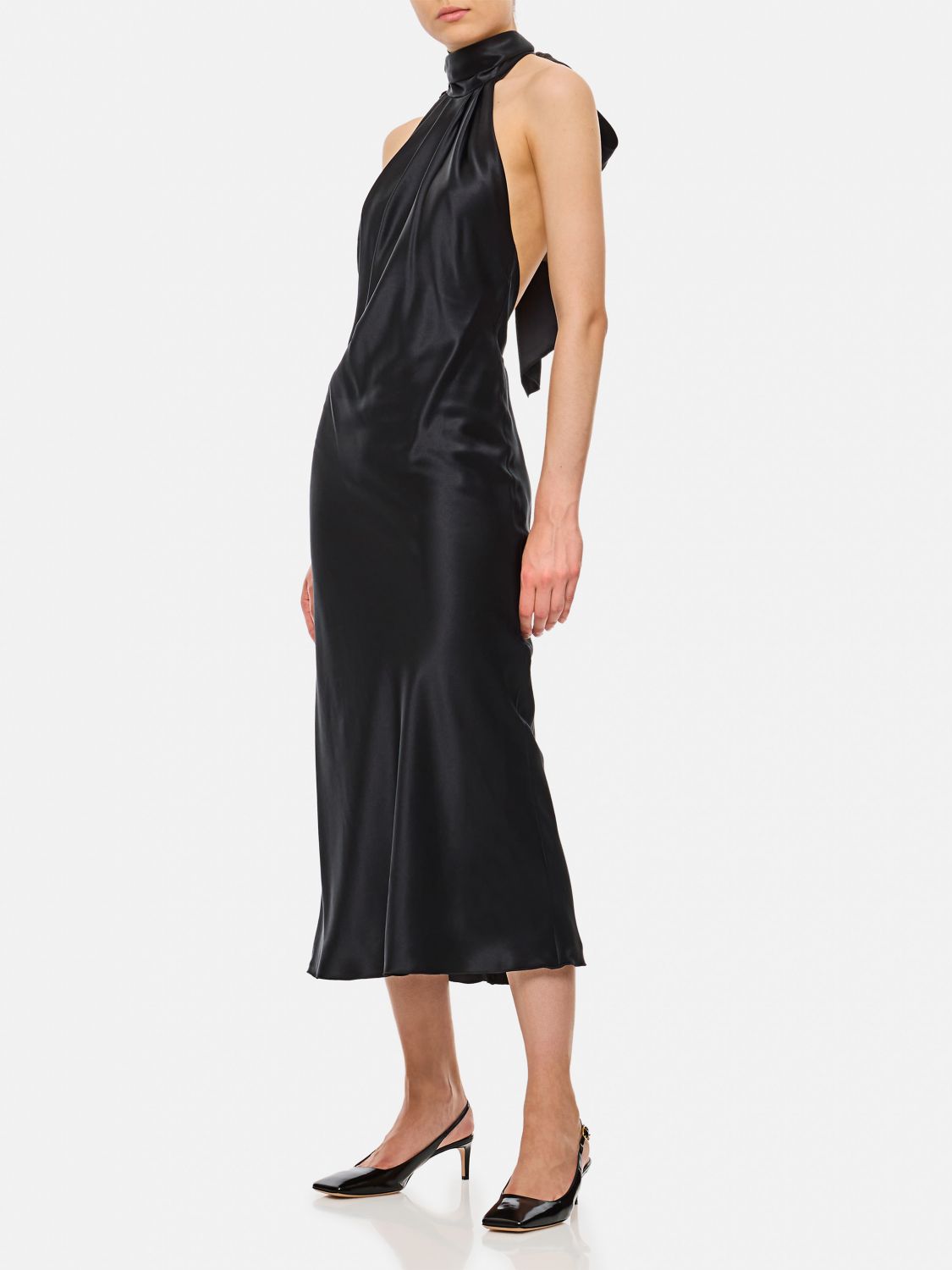 Moli satin maxi dress - Black