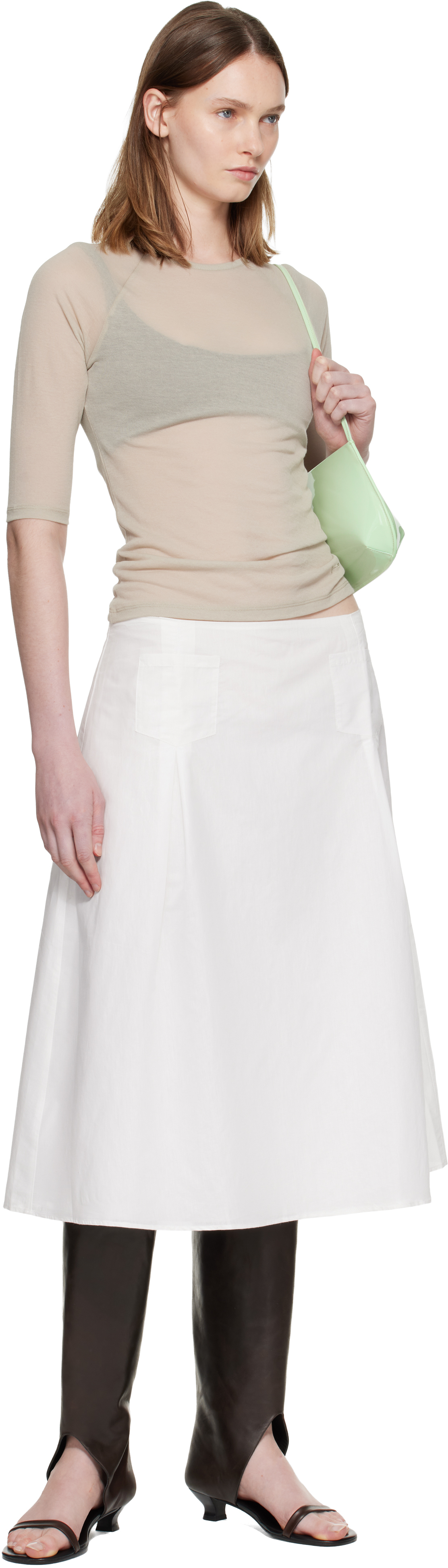 White Dimi Midi Skirt