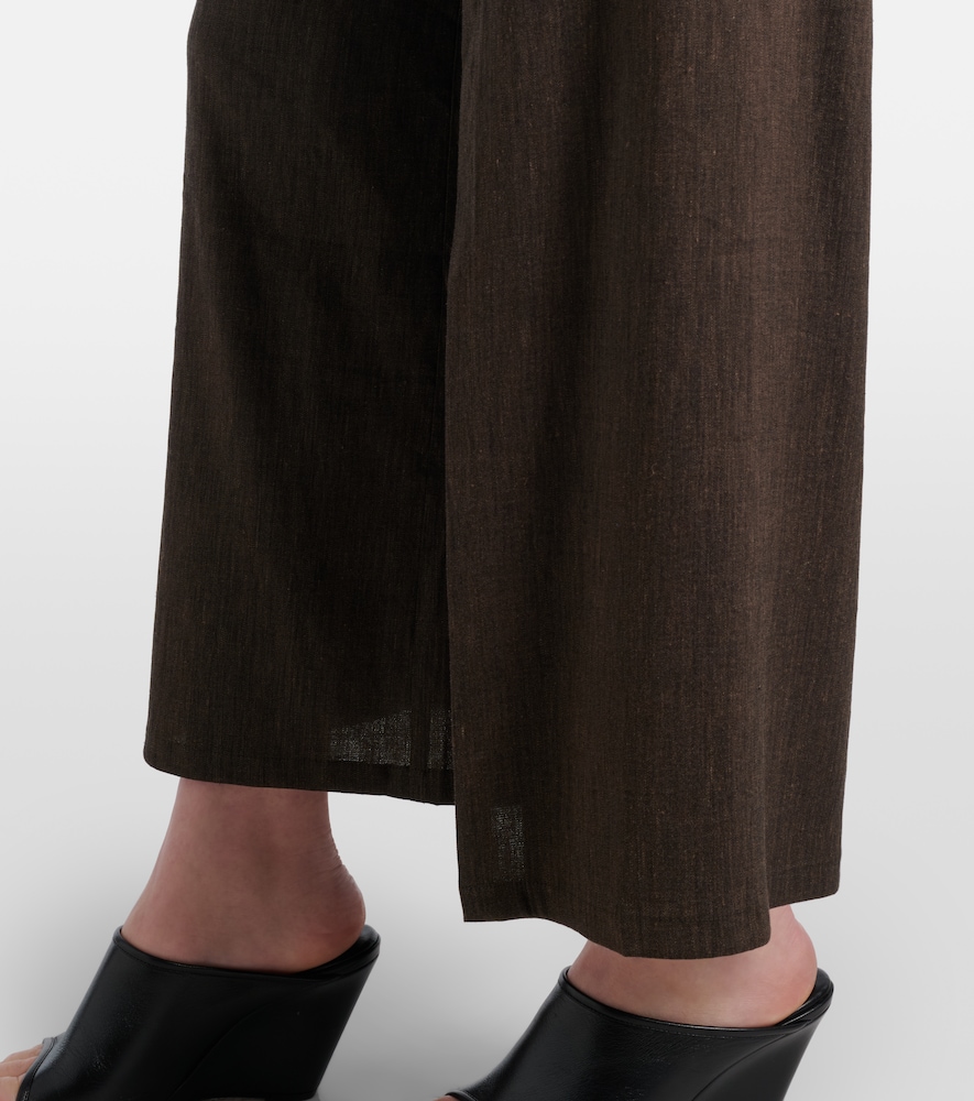 Calla linen-blend wide-leg pants