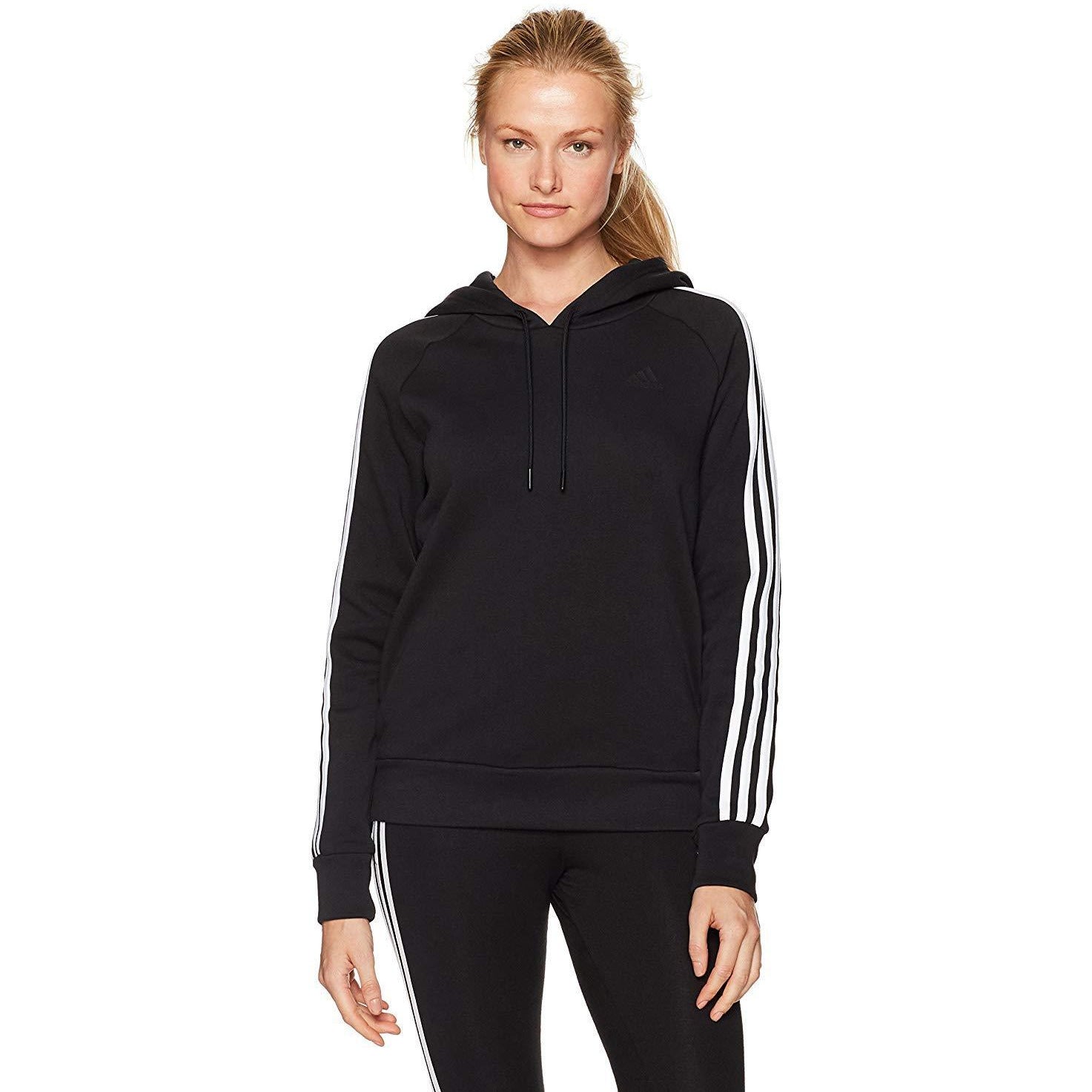 Women's Essential Cotton Fleece 3 Stripe Pullover Hoody