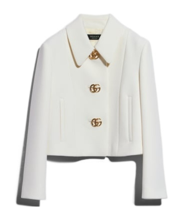 Crêpe wool jacket with Double G button