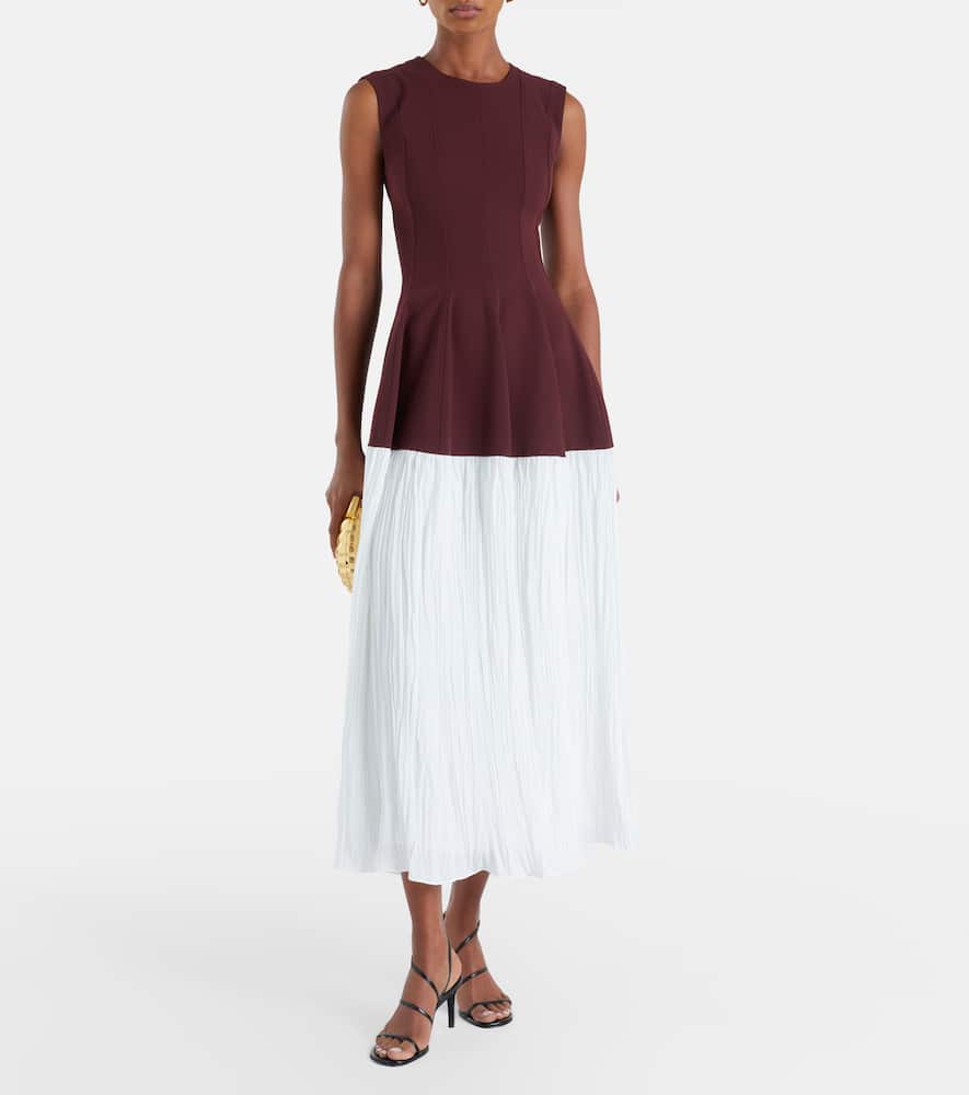 Raleigh crêpe and satin midi dress