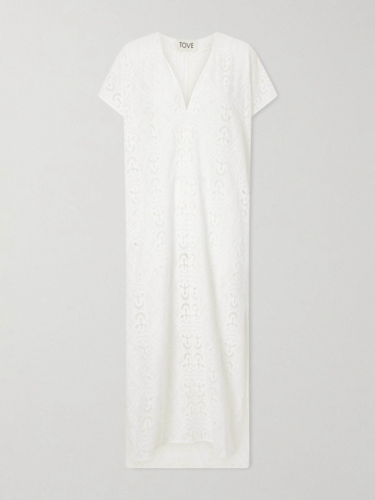 Yuna Embroidered Cotton-blend Midi Dress - White