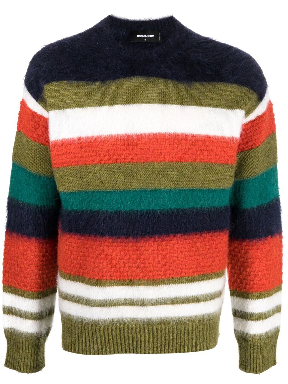 Striped crew-neck jumper - Blue