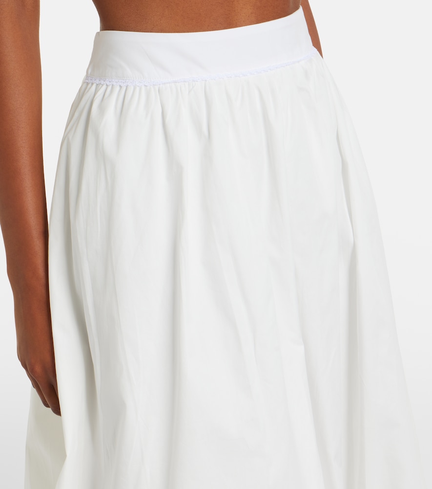 Alba cotton poplin midi skirt