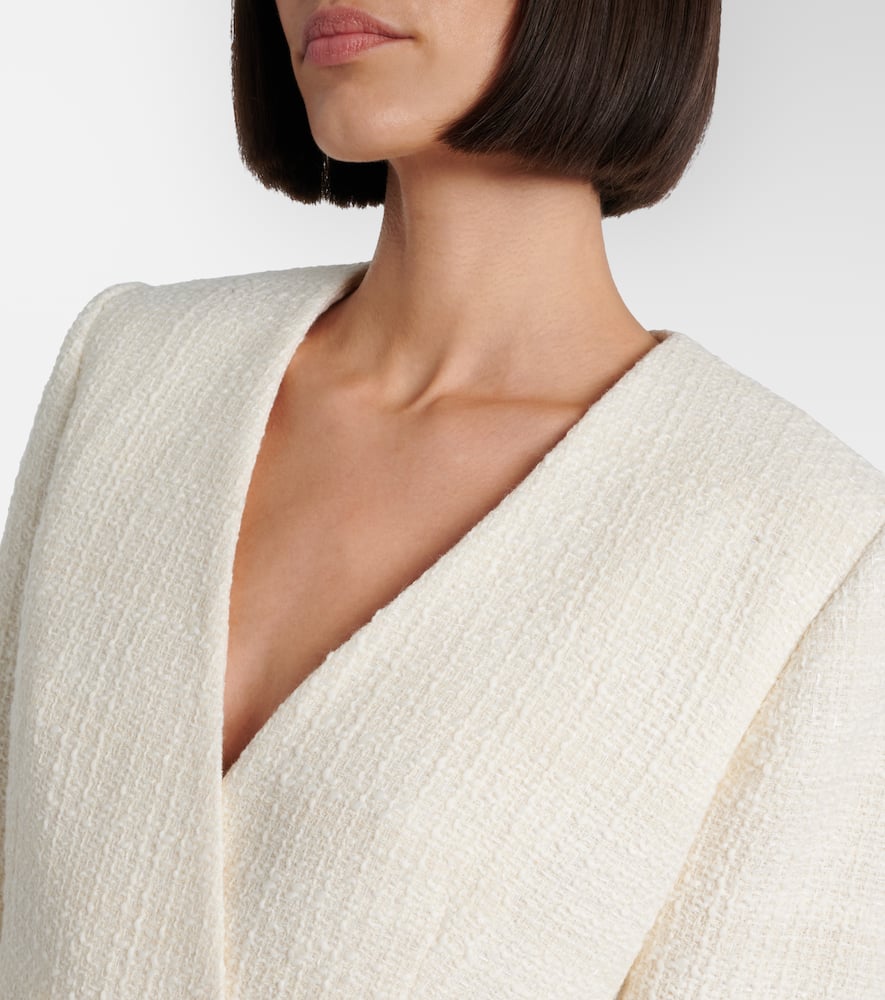 Double-breasted tweed blazer