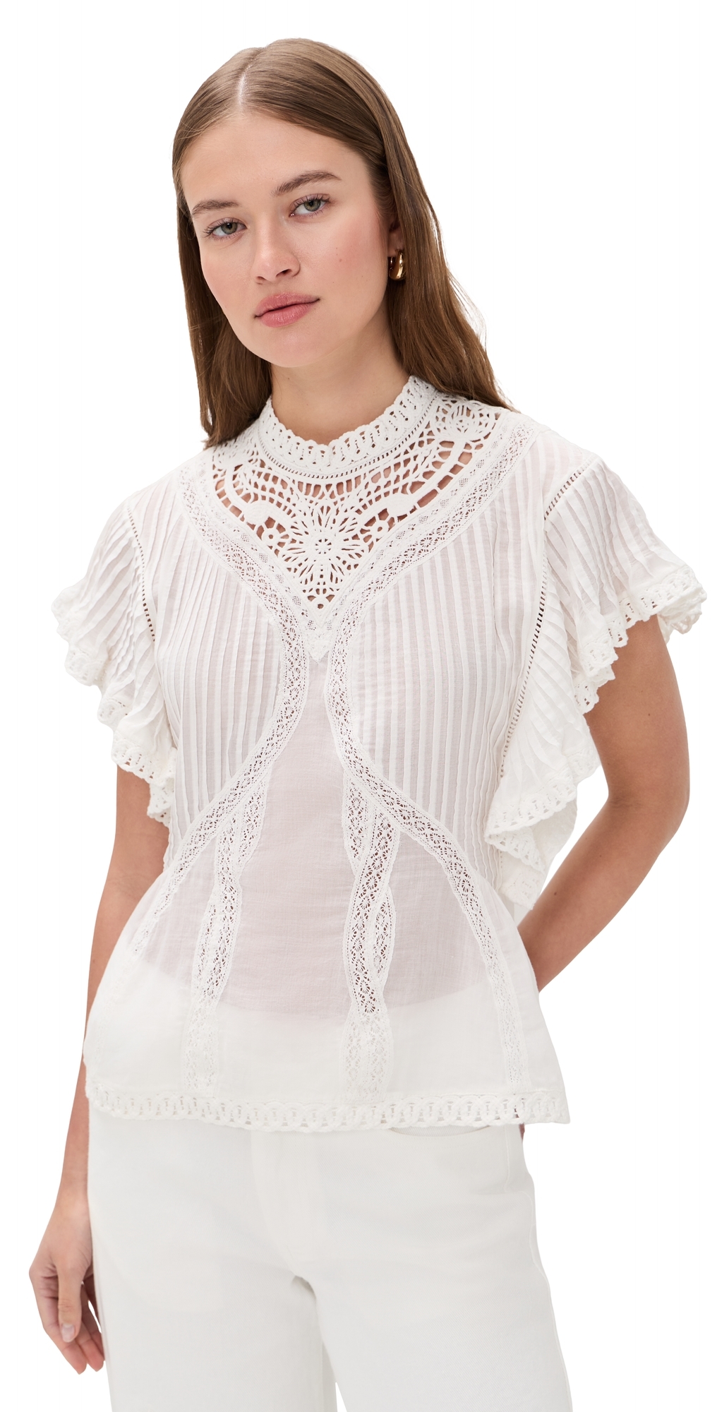 Off-White Blouse with Appliques Off-White