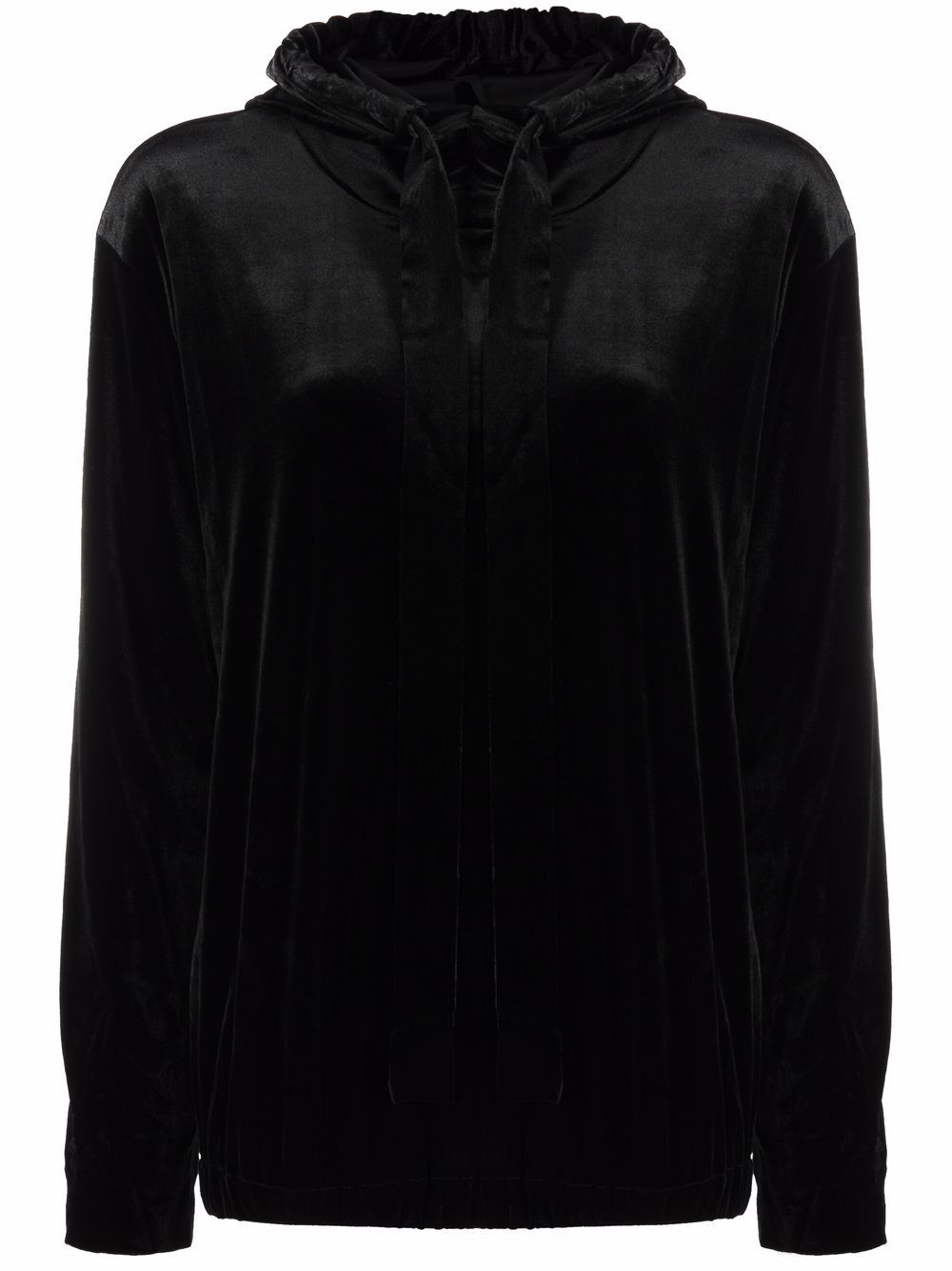 Long-sleeve hoodie top - Black