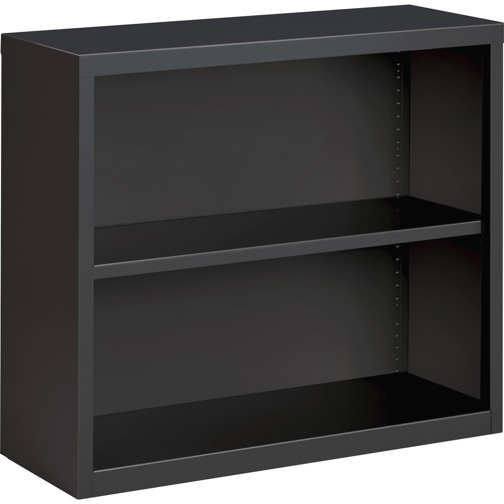 Fortress Series Bookcase - 34.5" x 12.6"30" - 2 Shelve(s) - Material: Steel - Finish: Charcoal, Powder Coated - Adjustable Shelf, Welded, Durable