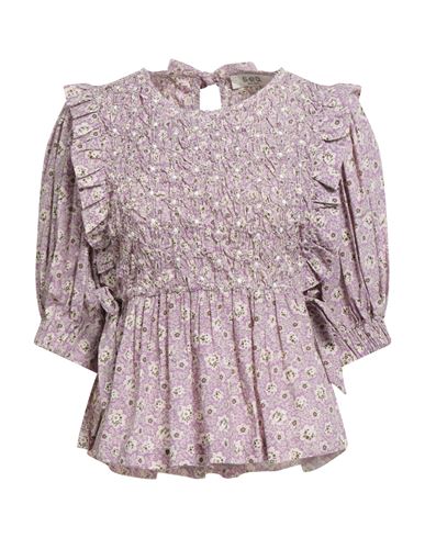 Woman Top Purple Size M Cotton, Polyester, Elastane