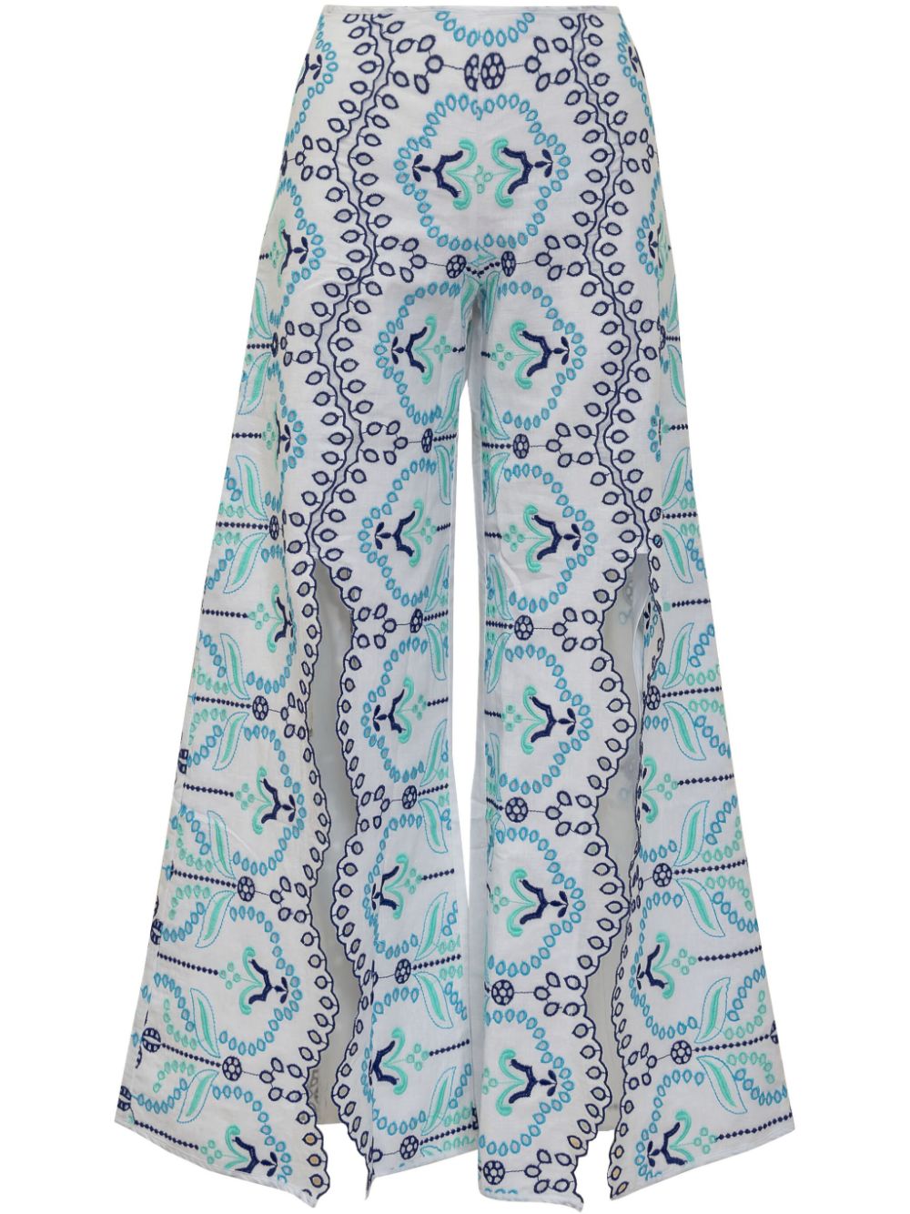 Lyone broderie-anglaise palazzo pants - White