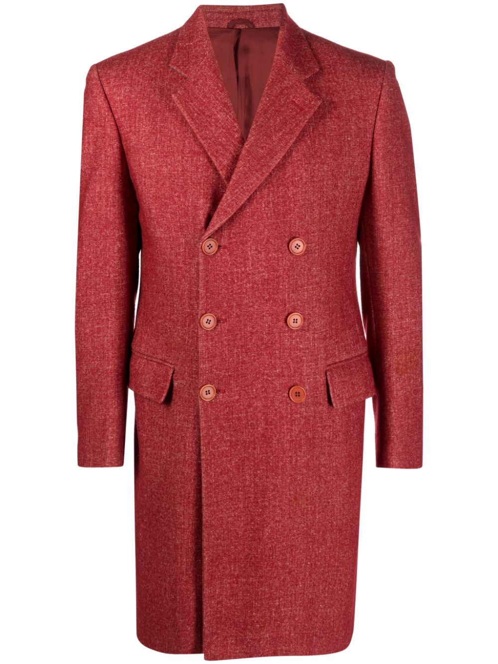 1990 notched-lapel double-breasted coat - Red