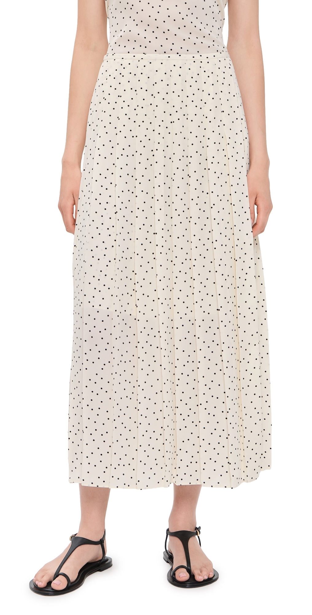 Pleated Wrap Skirt Ivory Multi/Chk