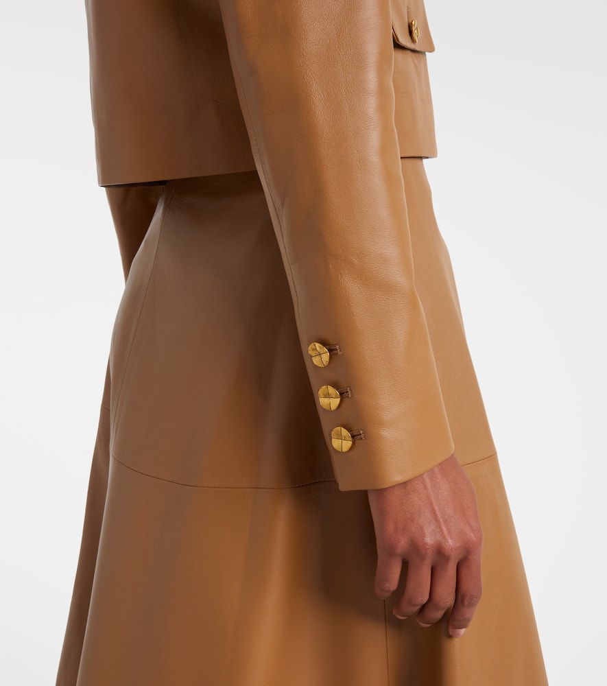 Astley cropped leather jacket