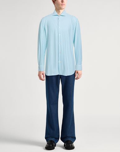 Man Shirt Sky blue Size 16 ½ Cotton, Nylon, Elastane