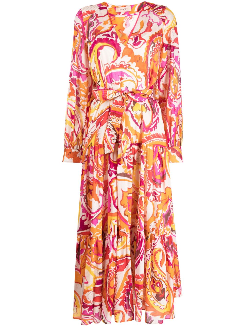 Abstract-print dress - Orange