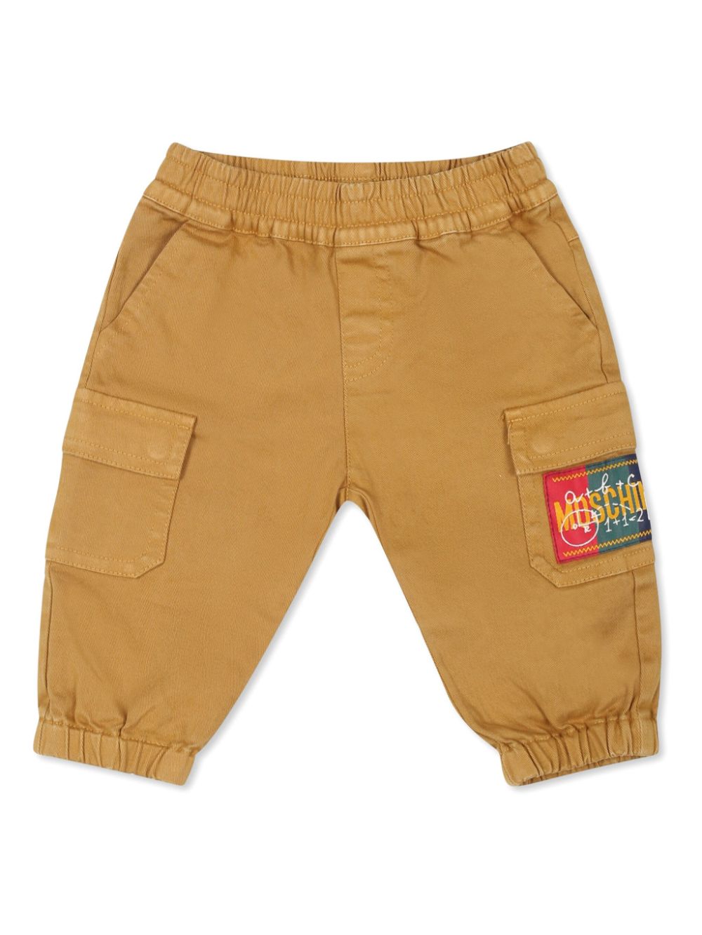 Logo-appliqué trousers - Neutrals