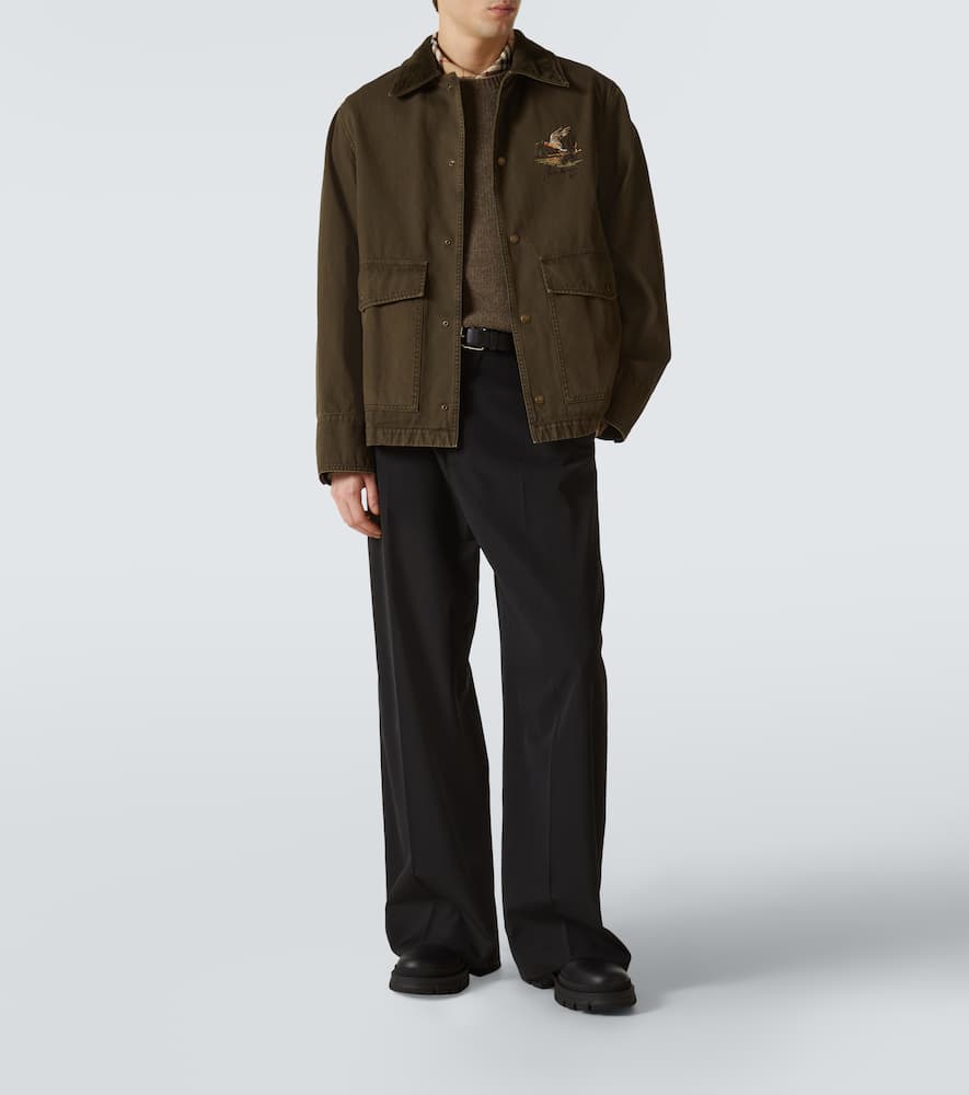 Quilted cropped cotton field jacket