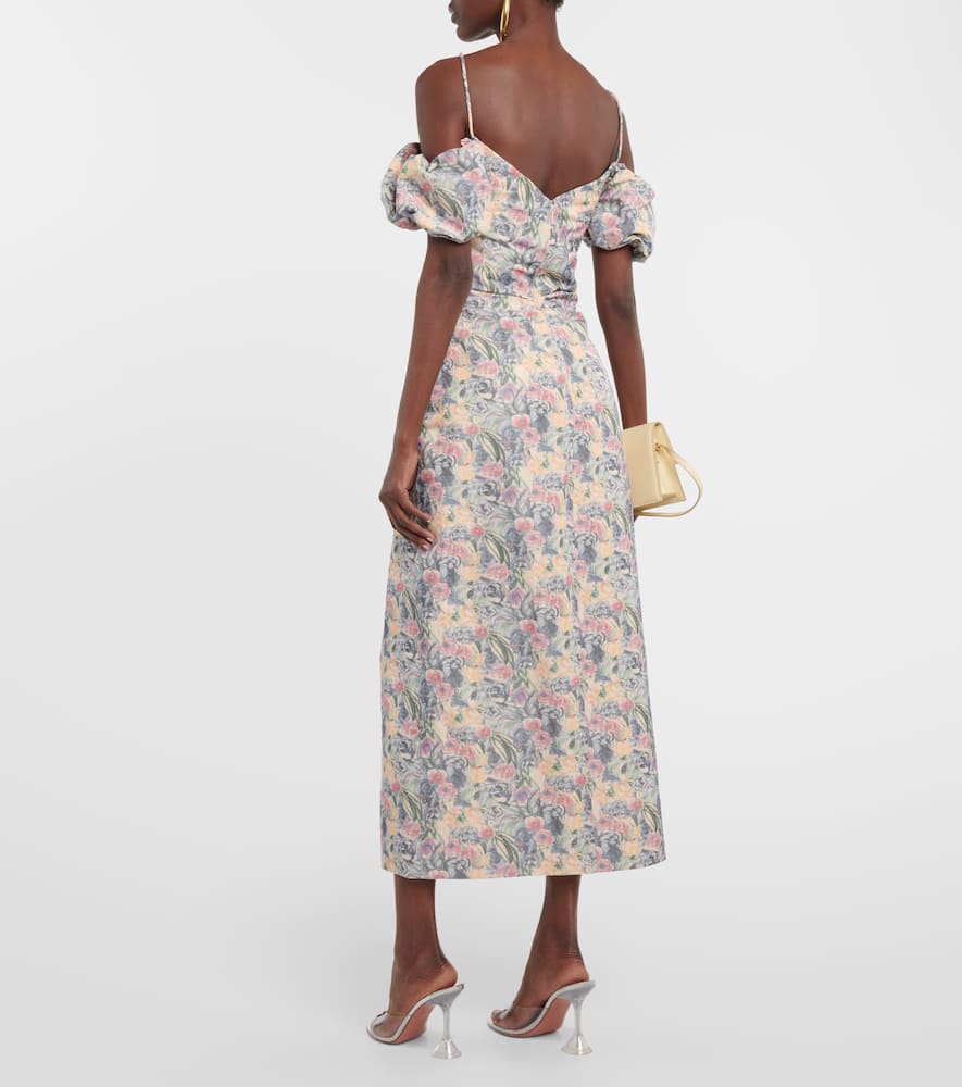 Ruched off-shoulder midi dress