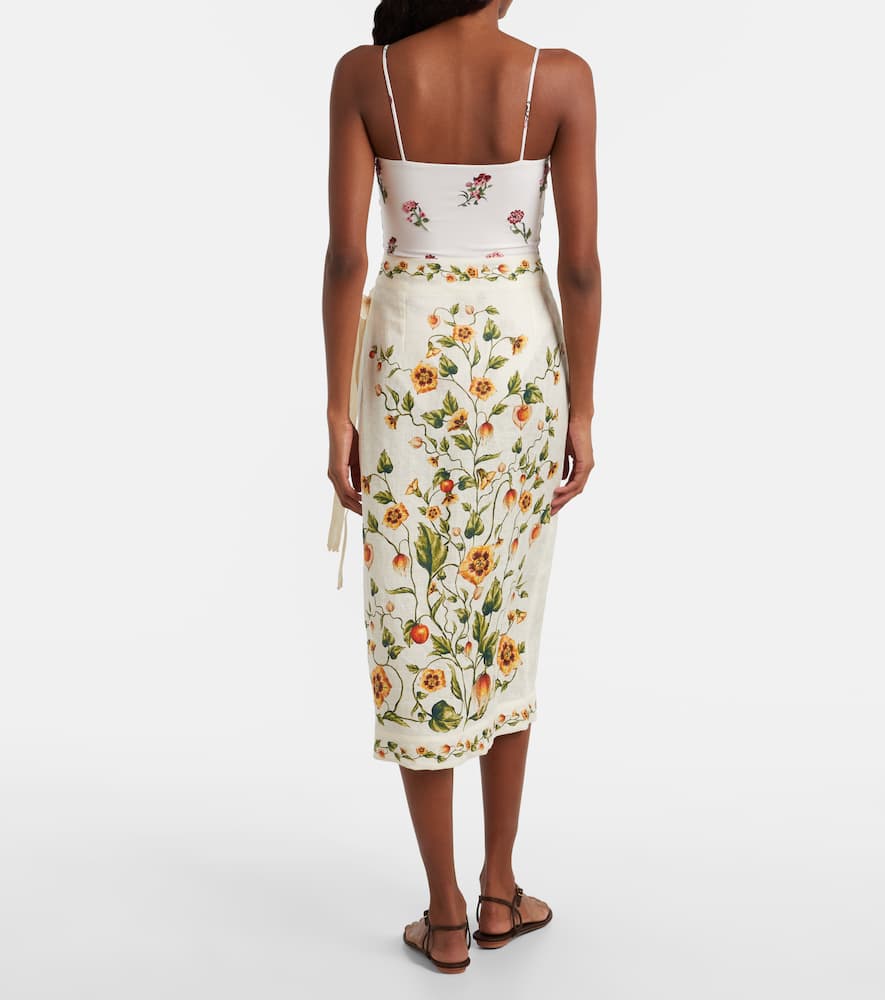 Luna floral linen beach cover-up