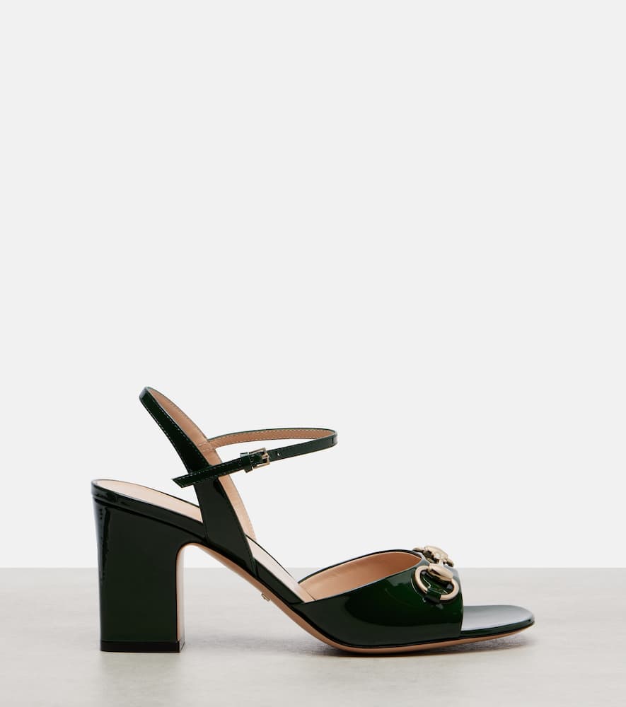 Lady Horsebit 75 patent leather sandals