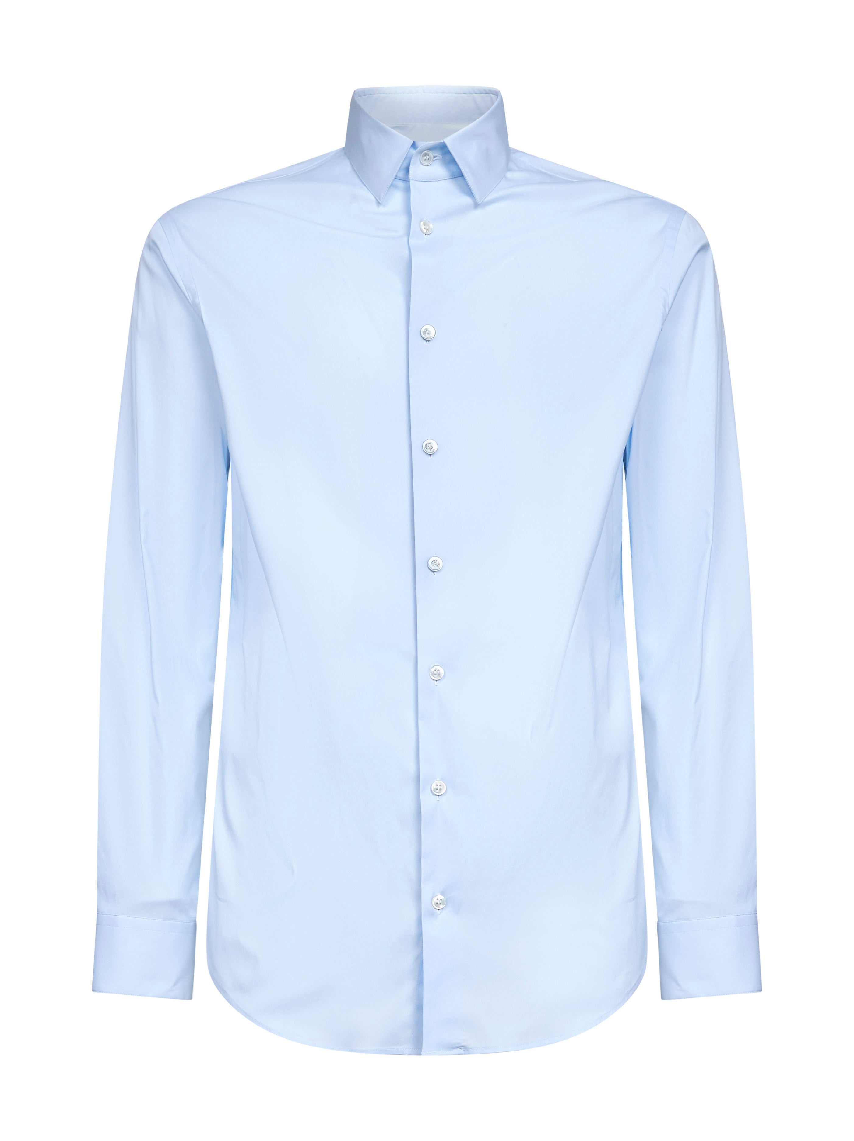 Stretch Cotton Shirt — Blue