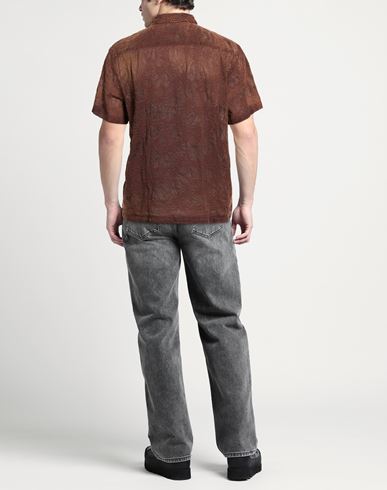 Man Shirt Brown Size S Cotton