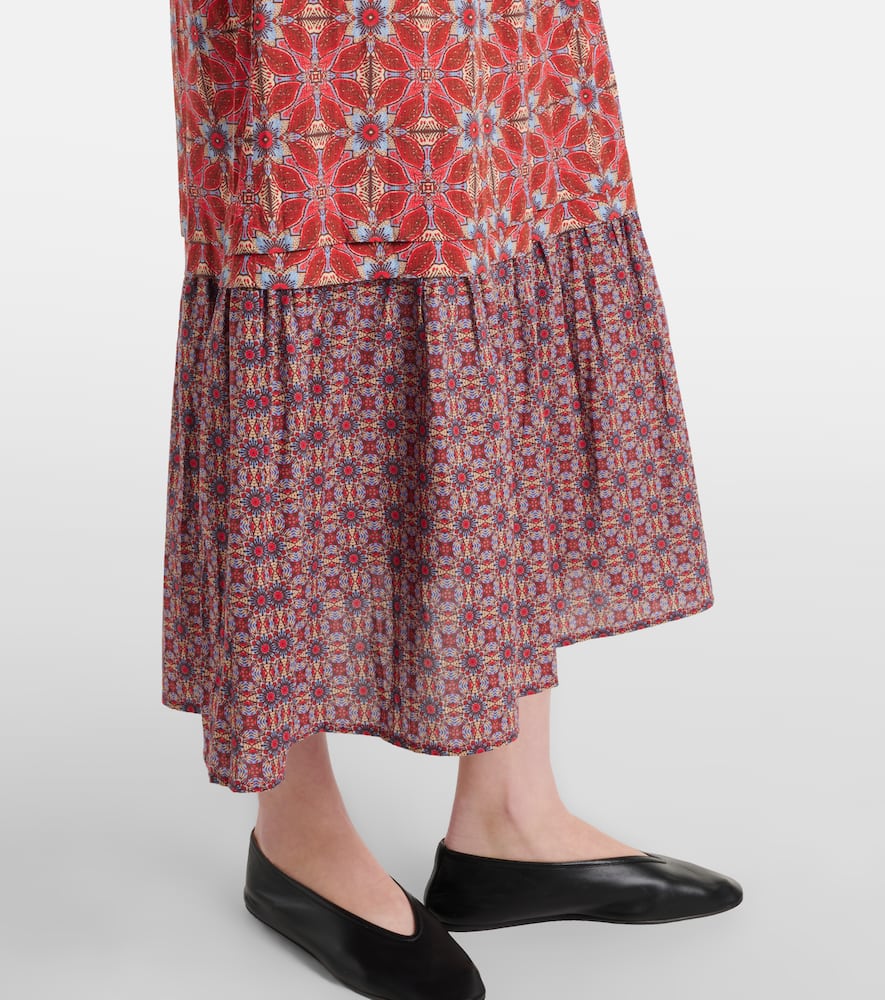 Maela printed cotton midi dress