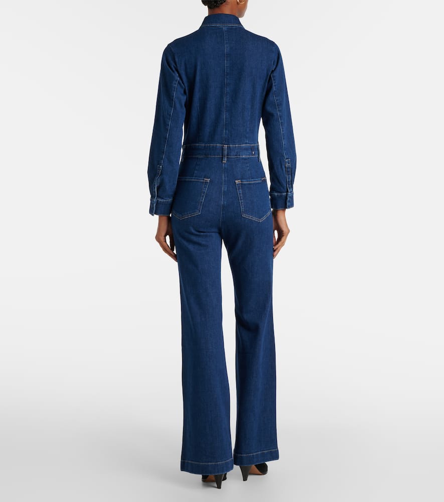 Flared denim jumpsuit