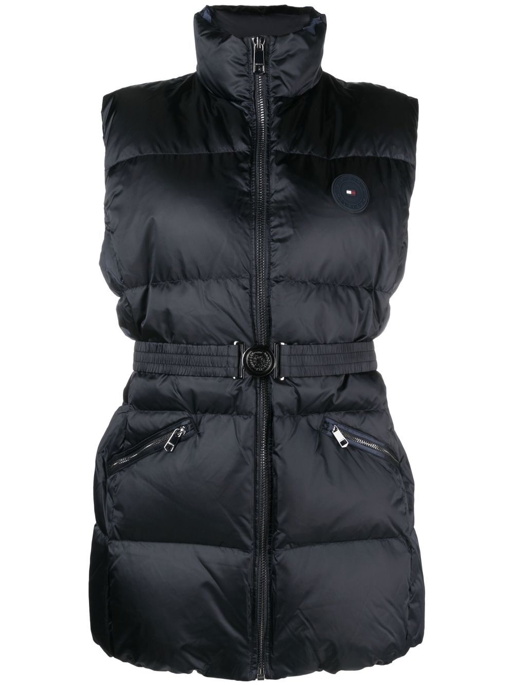 Logo-patch padded gilet - Blue