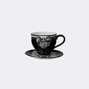 'star Eye' Demitasse Cup And Saucer, Set Of Two, Black