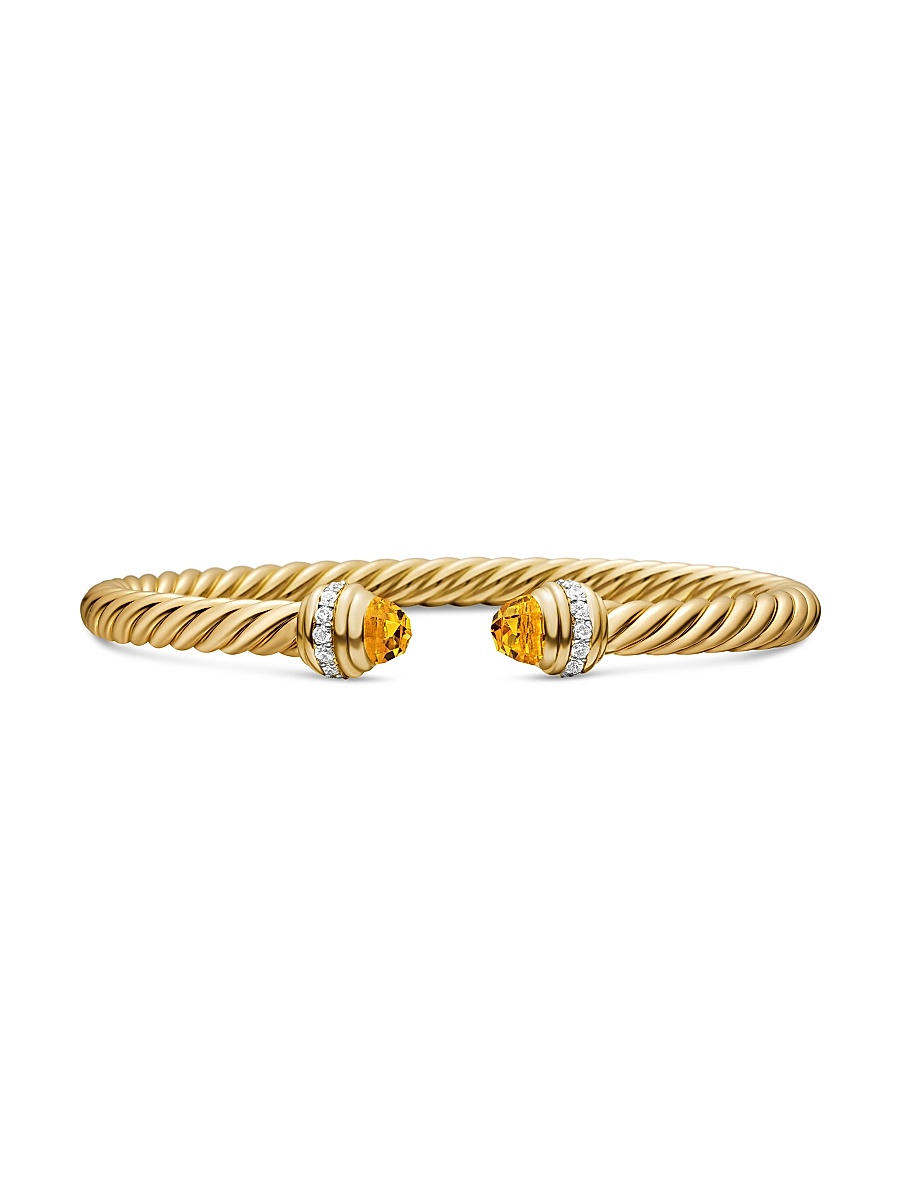 Women's Classic Cablespira Bracelet in 18K Yellow Gold - Citrine