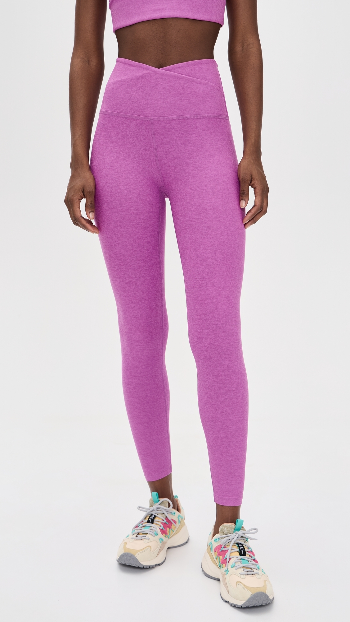 Spacedye At Your Leisure Midi Leggings Fun Fuchsia Heather
