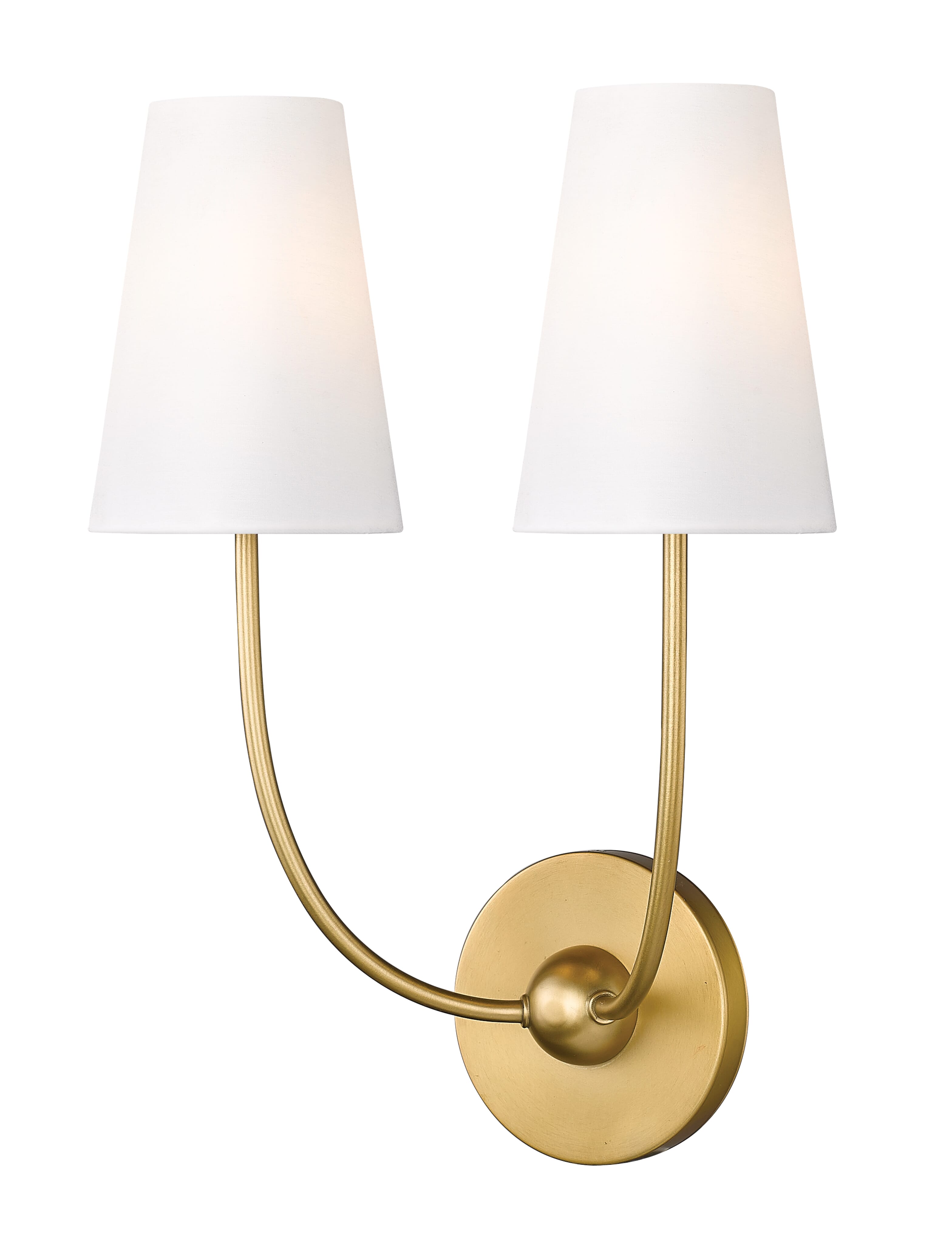 Rubbed Brass Two Light Wall Sconce from the Shannon Collection