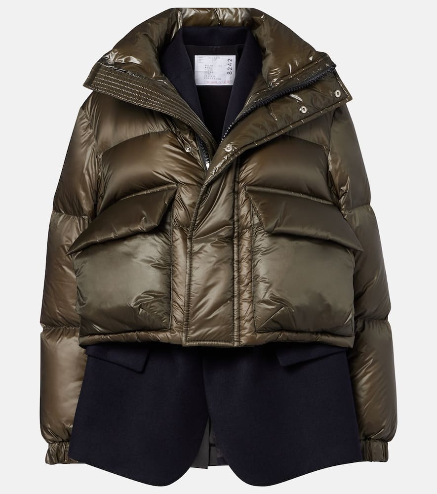 Layered wool down jacket