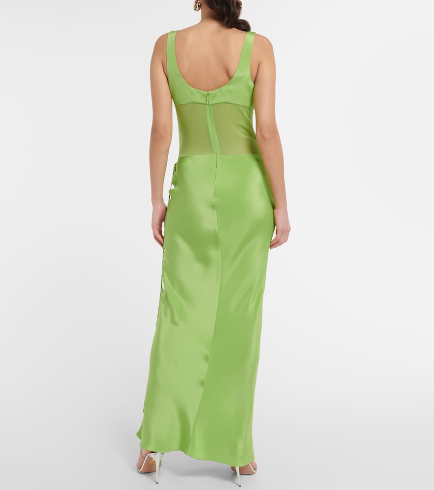 Christopher Esber Sheer-detail silk satin gown