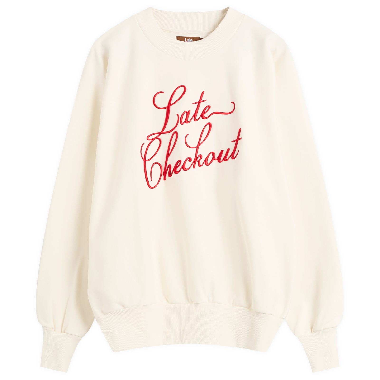 Men's White/Red Script Crewneck Sweatshirt