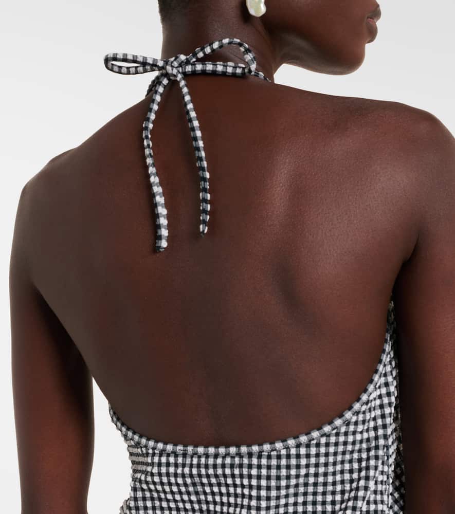Gingham seersucker minidress