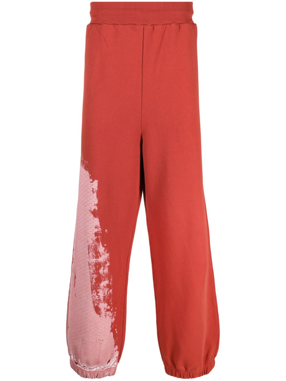 Tie-dye pattern track pants - Red