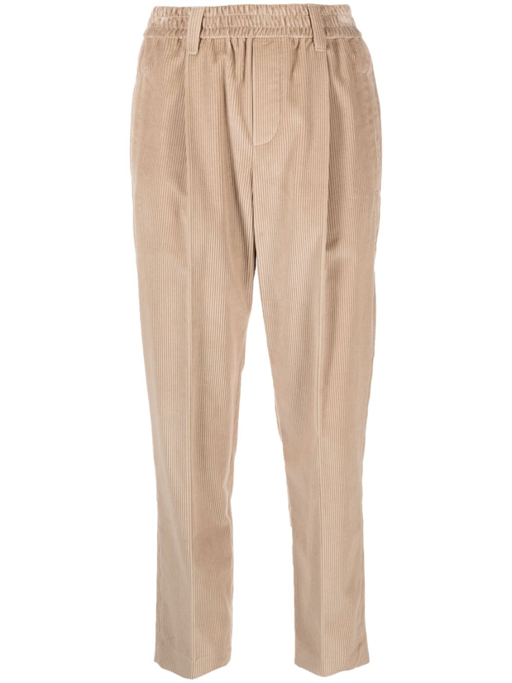 Pressed-crease tailored trousers - Neutrals