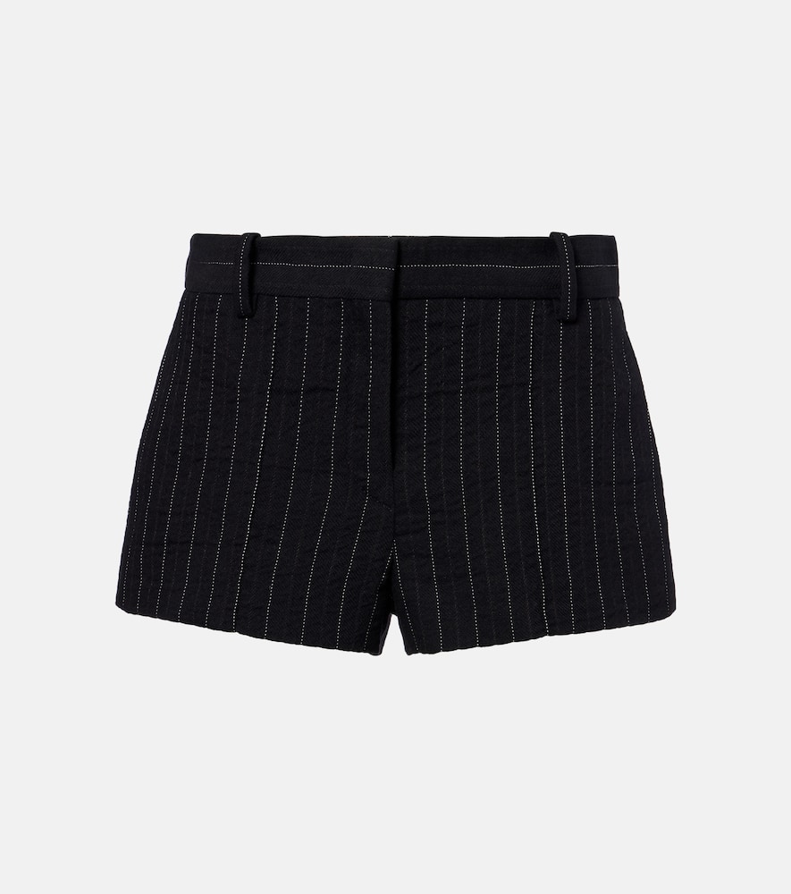 Melody pinstripe cotton and wool shorts
